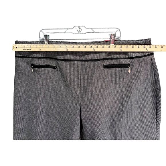 Avenue Pants Womens 26 Black White Mini Houndstooth Pull On Ankle Stretch Career - Picture 4 of 15